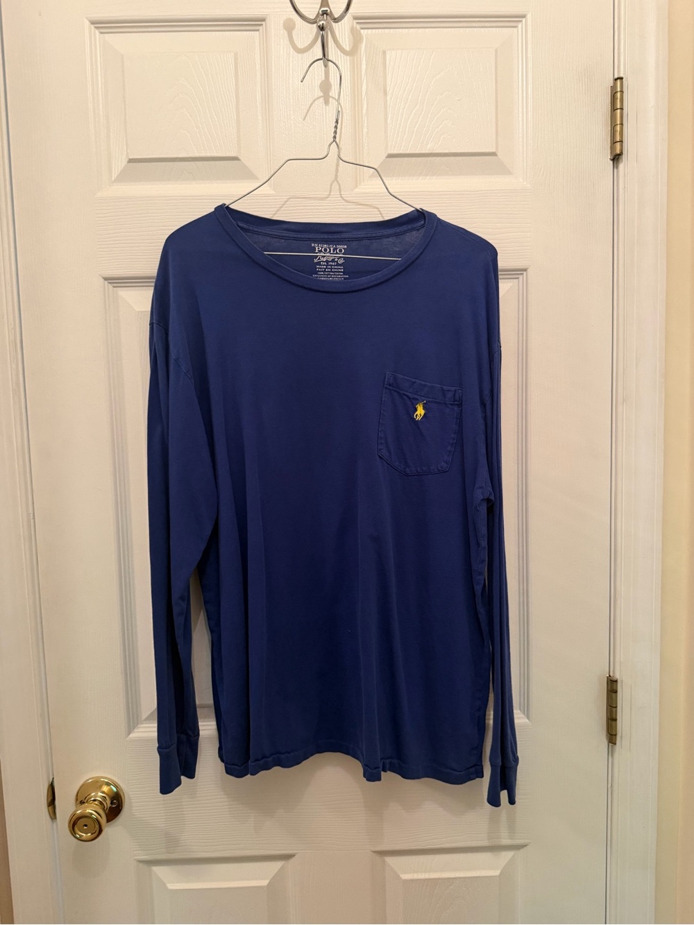 Polo by Ralph Lauren Royal Blue Long-Sleeve Pocket Tee with Pony